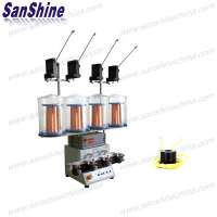 Obverse four spindles solenoid valve coil automatic winding machine